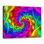 Psychedelic Rainbow Spiral Canvas 20  x 16  (Stretched)