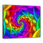 Psychedelic Rainbow Spiral Canvas 24  x 20  (Stretched)
