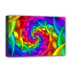 Psychedelic Rainbow Spiral Deluxe Canvas 18  x 12  (Stretched)