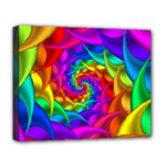 Psychedelic Rainbow Spiral Deluxe Canvas 20  x 16  (Stretched)