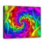 Psychedelic Rainbow Spiral Deluxe Canvas 24  x 20  (Stretched)