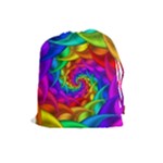 Psychedelic Rainbow Spiral Drawstring Pouch (Large)
