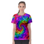 Psychedelic Rainbow Spiral Women s Sport Mesh Tee