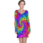 Psychedelic Rainbow Spiral Long Sleeve Nightdress