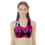 OCNYMOMS LOGO Women s Sports Bra with Border