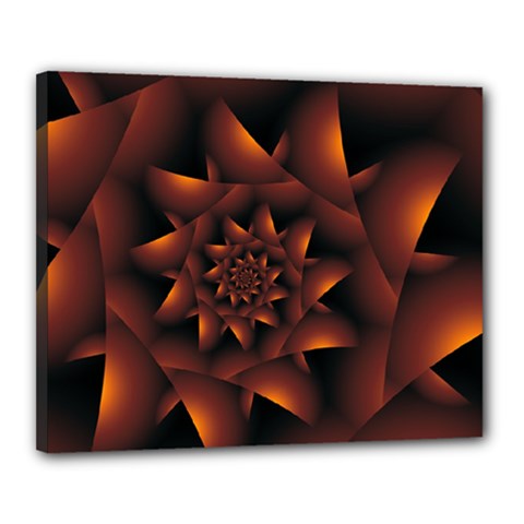 Burnt Orange Dark Spiral Fractal  Canvas 20  x 16  (Stretched) from ArtsNow.com