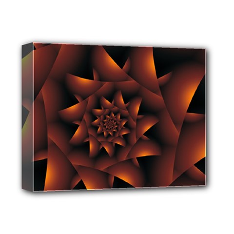 Burnt Orange Dark Spiral Fractal  Deluxe Canvas 14  x 11  (Stretched) from ArtsNow.com