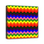 Rainbow Chevron Mini Canvas 6  x 6  (Stretched)