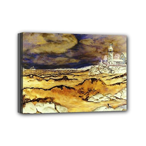Brenton s Lighthouse Mini Canvas 7  x 5  (Stretched) from ArtsNow.com
