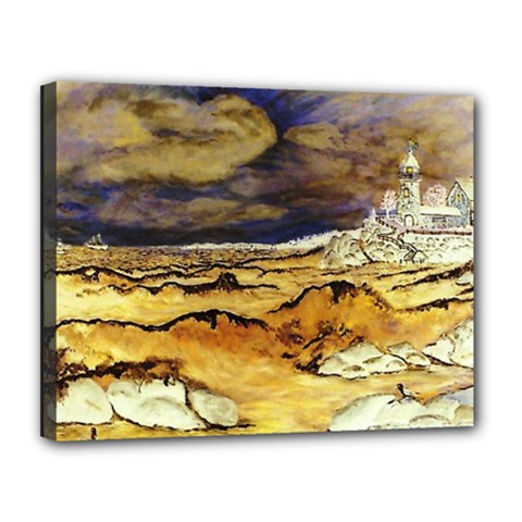 Brenton s Lighthouse Canvas 14  x 11  (Stretched) from ArtsNow.com