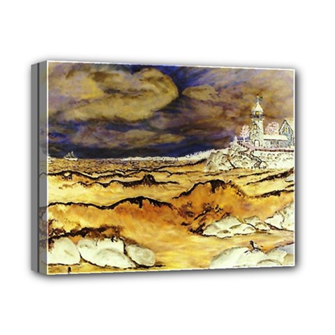 Brenton s Lighthouse Deluxe Canvas 14  x 11  (Stretched) from ArtsNow.com