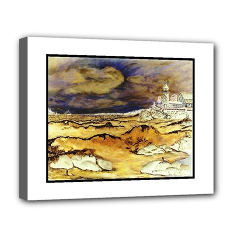 Brenton s Lighthouse Deluxe Canvas 20  x 16  (Stretched) from ArtsNow.com