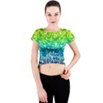 Glitter 4 Crew Neck Crop Top