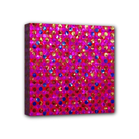 Polka Dot Sparkley Jewels 1 Mini Canvas 4  x 4  from ArtsNow.com