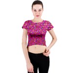 Polka Dot Sparkley Jewels 1 Crew Neck Crop Top