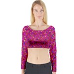 Polka Dot Sparkley Jewels 1 Long Sleeve Crop Top