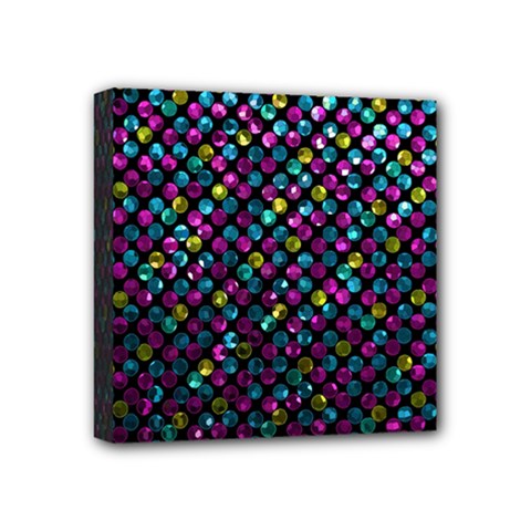 Polka Dot Sparkley Jewels 2 Mini Canvas 4  x 4  from ArtsNow.com