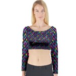 Polka Dot Sparkley Jewels 2 Long Sleeve Crop Top