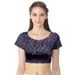 Polka Dot Sparkley Jewels 2 Short Sleeve Crop Top