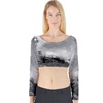 Frank Clark Lighthouse -AveHurley ArtRevu.com- Long Sleeve Crop Top (Tight Fit)