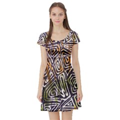 Short Sleeve Skater Dress Front Short Sleeve Skater Dress Front