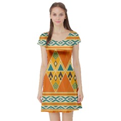 Short Sleeve Skater Dress Front Short Sleeve Skater Dress Front