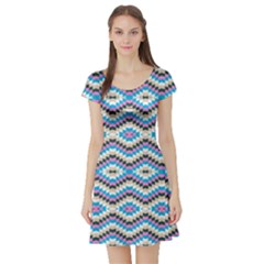 Short Sleeve Skater Dress Front Short Sleeve Skater Dress Front
