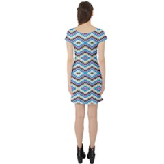 Short Sleeve Skater Dress Back Short Sleeve Skater Dress Back