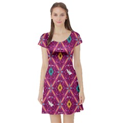 Short Sleeve Skater Dress Front Short Sleeve Skater Dress Front
