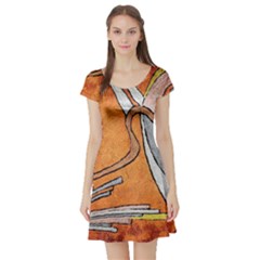 Short Sleeve Skater Dress Front Short Sleeve Skater Dress Front