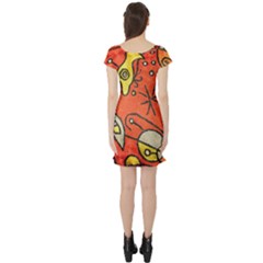 Short Sleeve Skater Dress Back Short Sleeve Skater Dress Back
