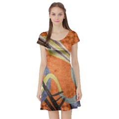 Short Sleeve Skater Dress Front Short Sleeve Skater Dress Front