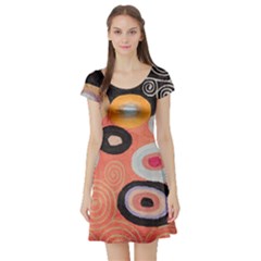 Short Sleeve Skater Dress Front Short Sleeve Skater Dress Front