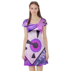 Short Sleeve Skater Dress Front Short Sleeve Skater Dress Front