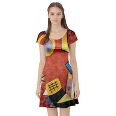 Short Sleeve Skater Dress Front Short Sleeve Skater Dress Front