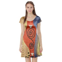Short Sleeve Skater Dress Front Short Sleeve Skater Dress Front