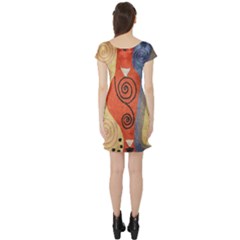 Short Sleeve Skater Dress Back Short Sleeve Skater Dress Back