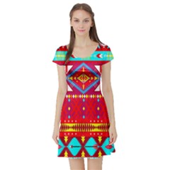 Short Sleeve Skater Dress Front Short Sleeve Skater Dress Front