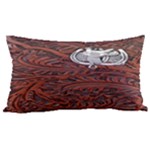 Worked leather with metal saddle inlay