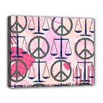 Canvas Word Art  Peace and Justice  Canvas 14  x 11  (Stretched)