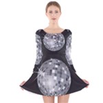 Discoball Long Sleeve Velvet Skater Dress