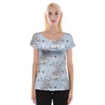 Shabby Chic Women s Cap Sleeve Top