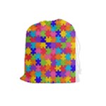 Autism Jigsaw Puzzle Drawstring Pouch (Large)