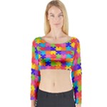 Autism Jigsaw Puzzle Long Sleeve Crop Top (Tight Fit)