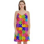 Autism Jigsaw Puzzle Women s Reversible Sports Bra with Border