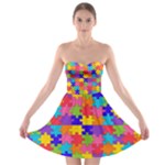 Autism Jigsaw Puzzle Strapless Bra Top Dress