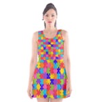 Autism Jigsaw Puzzle Scoop Neck Skater Dress