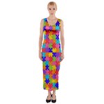 Autism Jigsaw Puzzle Fitted Maxi Dress