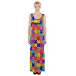 Autism Jigsaw Puzzle Maxi Thigh Split Dress