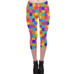 Autism Jigsaw Puzzle Capri Leggings 